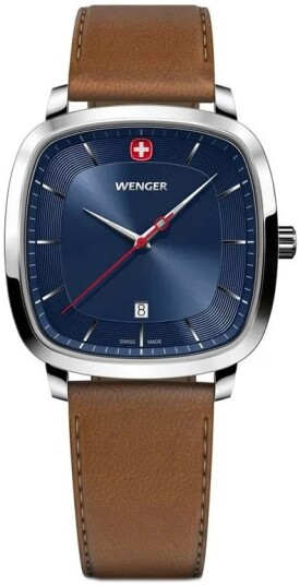 Wenger Herreklokke 01.1921.106 Vintage Blå/Lær