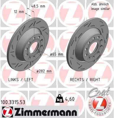 Bremseskive ZIMMERMANN 100.3315.53
