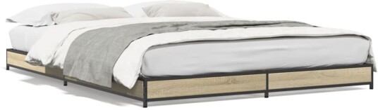 Sengeramme sonoma eik 135x190 cm konstruert tre og metall 8721012986886