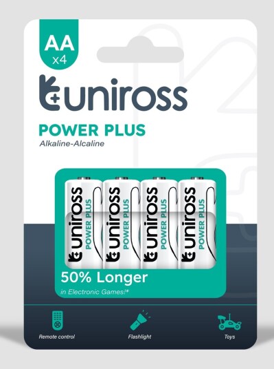 Uniross batteri power plus AA 4pk 24/192 LR6 alkaline Uniross batteri power plus AA 4pk 24/192 LR6 alkaline
