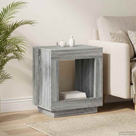 vidaXL Sidetabell Grå sonoma 60 x 40 x 65 cm Konstruert tre vidaXL Sidetabell Grå sonoma 60 x 40 x 65 cm Konstruert tre