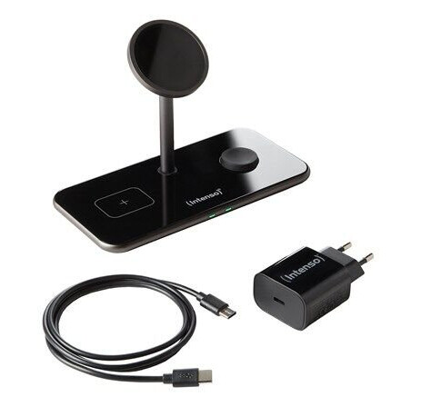 Intenso Magnetisk Trådløs Lader 3-i-1 15W Svart Intenso Magnetisk Trådløs Lader 3-i-1 15W Svart