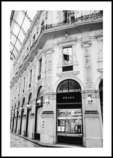 Prada Milan Boutique Black & White Plakat Plakat / 30x40cm