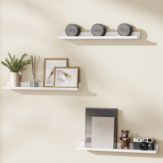 Vegghylle / Fotohylle 3 pk 23,6cm Hvit