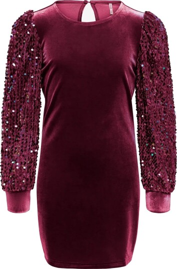 Kids Only Kogconfidence L/S Sequins Dress Jrs WINETASTING 158 164