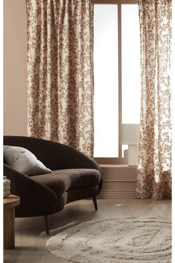 Ellos Home Gardinlengde med multibånd Pinetree 2 pk Brun