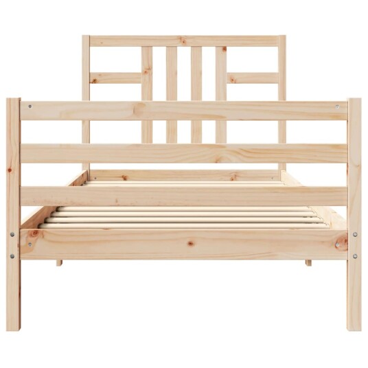 vidaXL Sengeramme med hodegavl 100x200 cm heltre