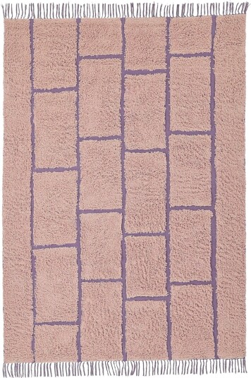 Ryetepper Lindley Natural Cotton Shaggy rosa/lilla Størrelse: 240 x 340 cm