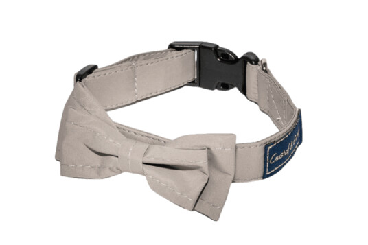 Hundhalsband med Rosett - Snabbknäppning/Ställbart Khaki Med Rosett 45