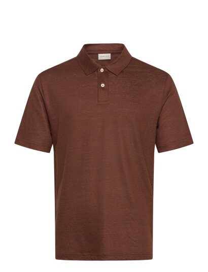 GANT Linen Ss Polo   Brown   XL