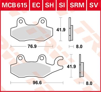 Bremseklosser TRW MCB615EC Bremseklosser TRW MCB615EC