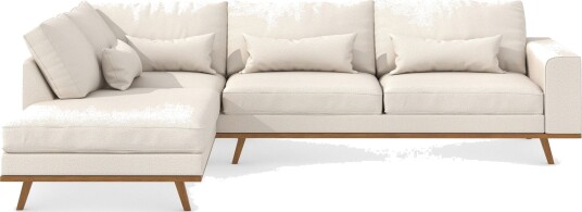 Copenhagen 4 seters Venstrevendt L formet Sjeselongsofa i Stoff Beige