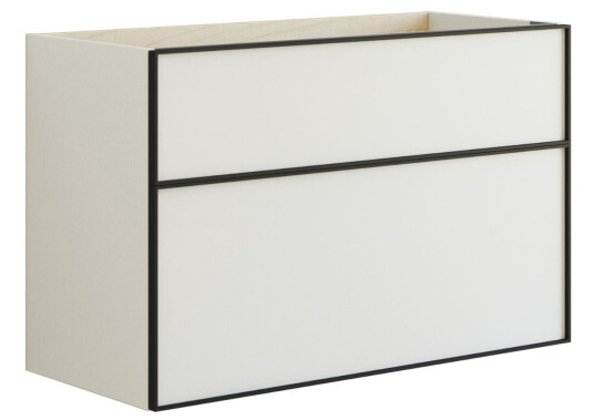 Dansani Inzo Alu-ramme Svart Underskap 2 Skuff Hvit Matt / 100cm