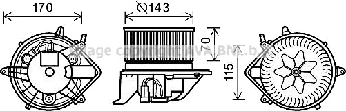 Elektromotor, kupévifte PRASCO BW8458 Elektromotor, kupévifte PRASCO BW8458