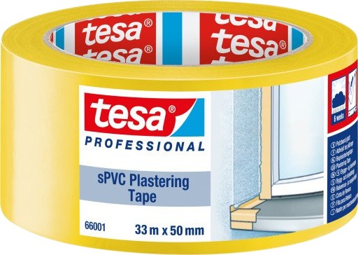 tesa Masking sPVC Plastering Tape 33m x 50mm Gul