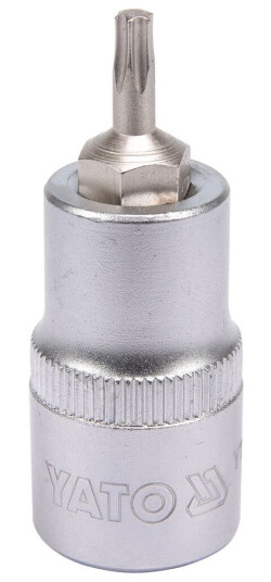 Yato 1/2" Torx Bitssokkel T25 55 mm i Krom-vanadium-stål