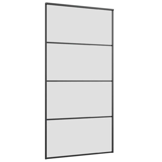 vidaXL Skyvedør med monteringssett svart 102,5x205 cm ESG-glass