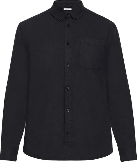 Knowledge Cotton Apparel Dune Regular Merino Shirt   Black   L