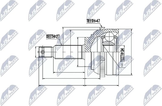 Nty Drivknute drivaksel NTY NPZ HY 509