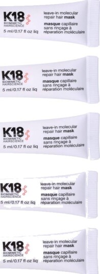 K18 Leave-in Molecular Repair Hair Mask 5-Pack 5 ml 5 stk.
