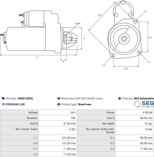Starter AS-PL S0201(SEG)