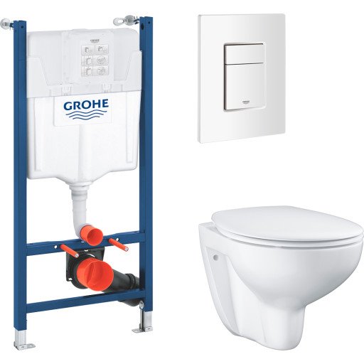 Grohe Bau Vegghengt Toalettpakke, Hvit/hvit Grohe Bau Vegghengt Toalettpakke, Hvit/hvit