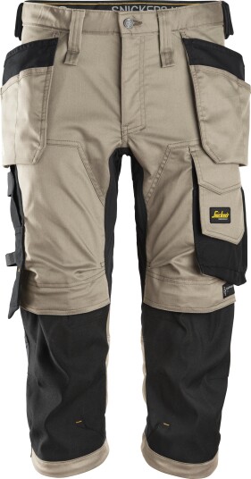 Snickers Workwear AllroundWork 6142 Piratbukse med strech, khaki/svart Str 92, Klær