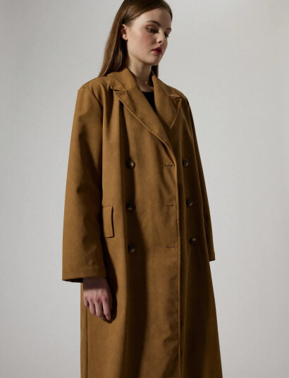 Brixtol Textiles Olivia Faux Suede - Brown - S