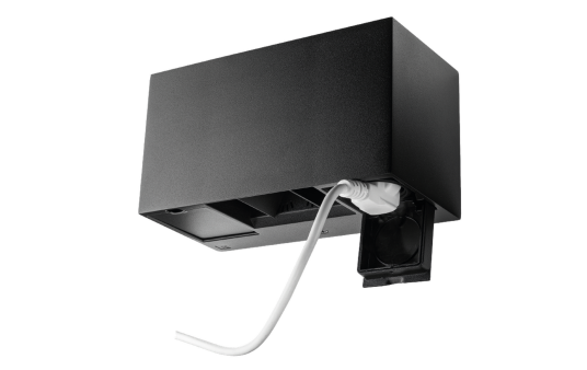 Artes Outlet 8W vegglampe opp/ned lys IP44 2700 Kelvin med 2 stikkontakter - Dimbar - Svart