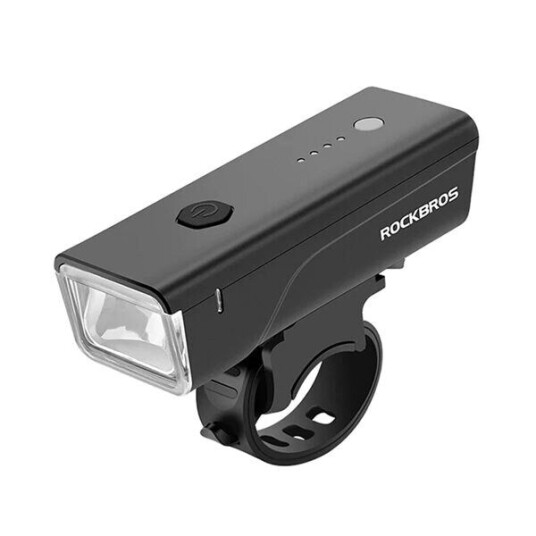 Rockbros 24510003001 Priekinis Dviracio Žibintas 260 Lm + Usb-C - Usb-A Laidas - Juodas Rockbros 24510003001 Priekinis Dviracio Žibintas 260 Lm + Usb-C - Usb-A Laidas - Juodas