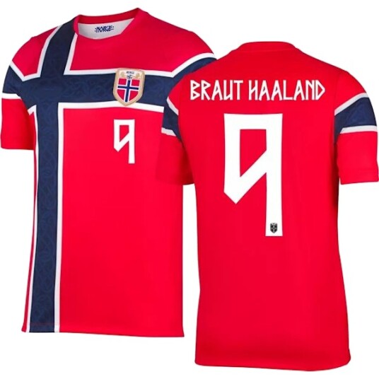 2026 World Cup Norge landslag hjemmedrakt+shorts+sokker nr. 9 Haaland