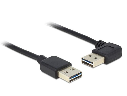 Delock EASY USB 2.0 Type A Til Type A 2m Vinklet Delock EASY USB 2.0 Type A Til Type A 2m Vinklet