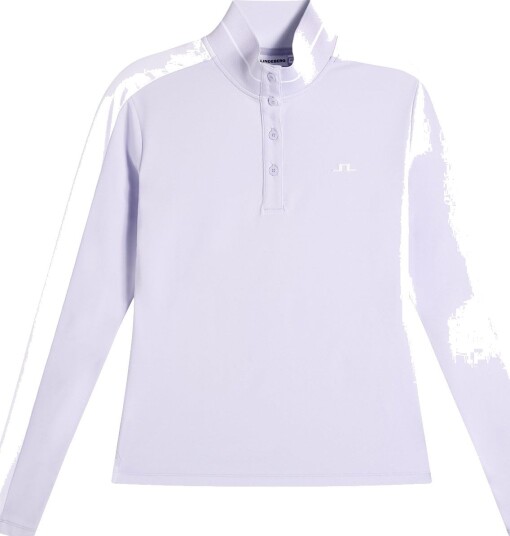 J.Lindeberg Hertta Long Sleeve Polo Golfgenser dame Purple Heather Large J.Lindeberg Hertta Long Sleeve Polo Golfgenser dame Purple Heather Large