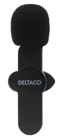 Deltaco Vlogging Trådløs Mikrofon USB-C/Lightning Sort Deltaco Vlogging Trådløs Mikrofon USB-C/Lightning Sort