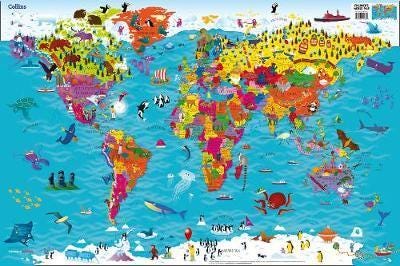 Collins Children's World Wall Map An Illustrated Poster for Your Wall