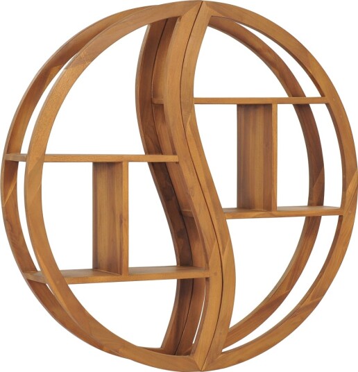 vidaXL Vegghylle yin og yang 100x20x100 cm heltre teak