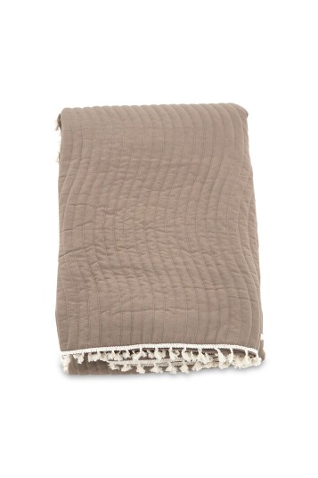 Venture Design Lias sengeteppe Offwhite/brun 260 x 180 cm