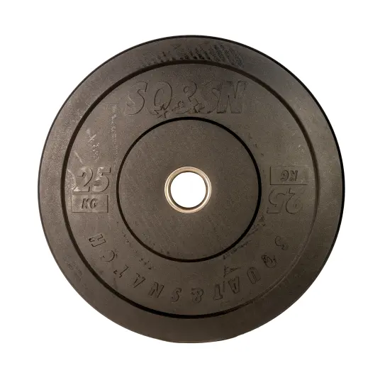 SQ&SN Bumper Plate Vægtskive (25 kg) i sort. Udstyr til styrketræning, vægtløftning og crossfit træning SQ&SN Bumper Plate Vægtskive (25 kg) i sort. Udstyr til styrketræning, vægtløftning og crossfit træning