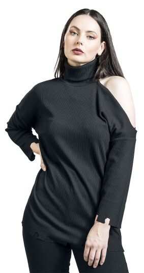 Gothicana by EMP Goth Langermet skjorte Distressed look langermet skjorte S til XXL Damer svart Gothicana by EMP Goth Langermet skjorte Distressed look langermet skjorte S til XXL Damer svart