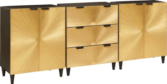 vidaXL Sidebord Sett 3 stk. 180 x 33 x 75 cm Massiv mango tre