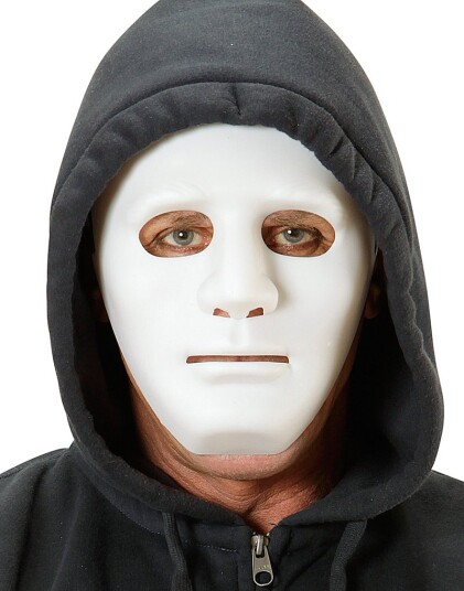 Hvit Anonym Maske i Hardplast