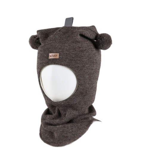 Kivat Balaclava i Ull Dusker Logo Brun Melert 2 2 4 år