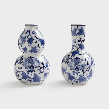 Dutch Delight Vase Large Sett med 2 stk. Hvit/Blå