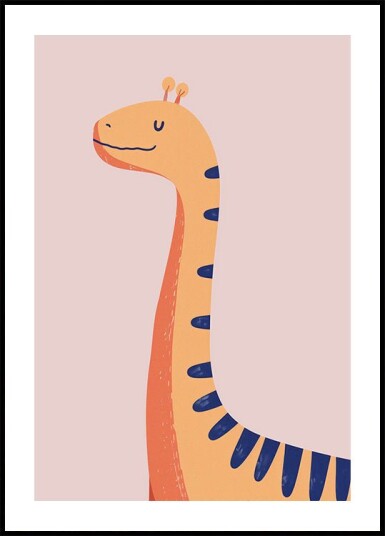 Orange Dinosaur Plakat Plakat / 100x150cm