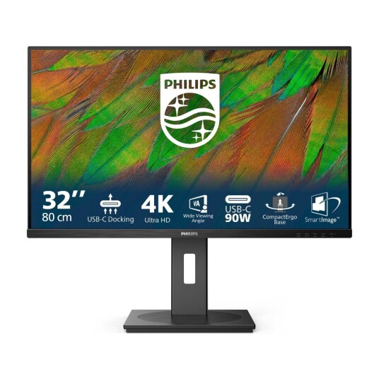 Philips 32B1U3900 32" 4K Ultra HD VA Skjerm med USB-C og HDMI Svart Philips 32B1U3900 32" 4K Ultra HD VA Skjerm med USB-C og HDMI Svart