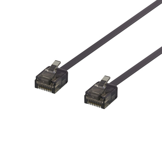 DELTACO Flat CAT/6A U/UTP LSZH 1m Black