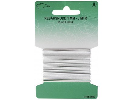 Vj Green Strikksnor Rund Hvit 1mm 3 m