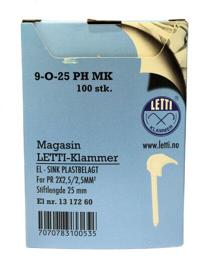 Letti Klammer 9-O-25 PH magasin - 100 stk Letti Klammer 9-O-25 PH magasin - 100 stk