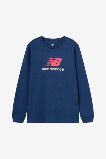 New Balance T skjorte Jersey Stacked Logo LS Blå New Balance T skjorte Jersey Stacked Logo LS Blå