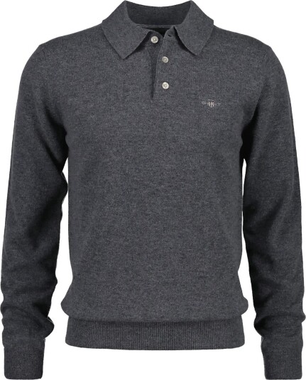 Gant Superfine Lambswool Polo CHARCOAL MELANGE 3XL Gant Superfine Lambswool Polo CHARCOAL MELANGE 3XL